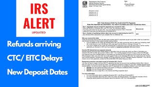 IRS TAX REFUND 2022  UPDATE  Tax Refunds Schedule CTCEITC Refund Delays [upl. by Sheply]