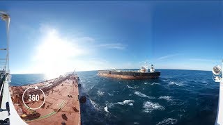 Underway ShiptoShip STS Transfer Operation  360 Video [upl. by Ailaro]