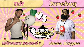 Trif Peach vs Junebug Donkey Kong  Eggdog Invitational 2024  Melee Singles Winners R1 [upl. by Cohligan31]