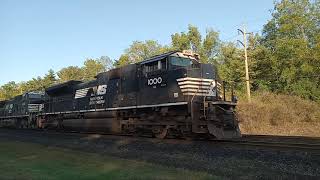 NS 1000 leads a mixed freight train in Wyomissing PA 10K [upl. by Olodort99]