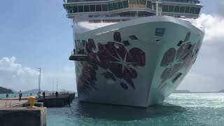 Norwegian Cruise Lines ship docking procedure [upl. by Nnahgem570]