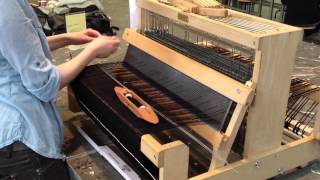 Bucky Lab weaving on a 8 shaft table loom [upl. by Annice108]