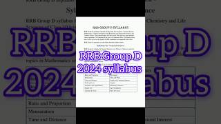 RRB GROUP D detail syllabus RRB new vacancy out RRB GROUP D 2024 syllabus rrb groupd rrbgroupd [upl. by Adnirim]