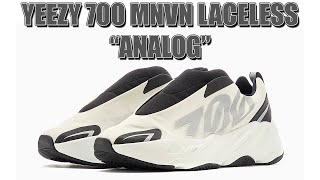 Yeezy 700 MNVN Laceless quotAnalogquot  Unboxing amp Review  On Feet Look [upl. by Merideth]