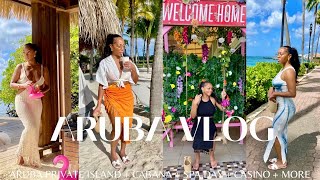 TRAVEL VLOG  ARUBA  FLAMINGO BEACH  CABANA  SPA DAY  CASINO [upl. by Nij633]