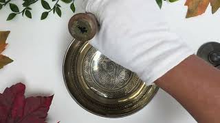 HandCarved Tibetan Bowl for Solar Plexus with Couch Symbol EC197 [upl. by Aihseuqram972]