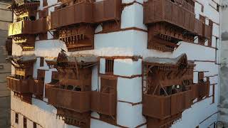 4K Aerial view of old houses with mashrabiyas in alBalad Jeddah Saudi Arabia [upl. by Bickart]