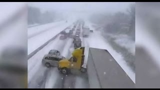 Caught on Cam Moment of huge pileup on Ontarios Hwy 401 [upl. by Garate]