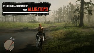 Rescuing a stranger from alligators in RDR2 Online [upl. by Diet64]