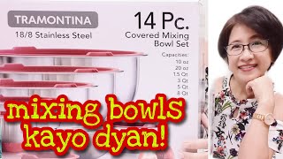 Unboxing TRAMONTINA STAINLESS STEEL MIXING BOWLS for baking and cooking Tita Jen [upl. by Leziar]