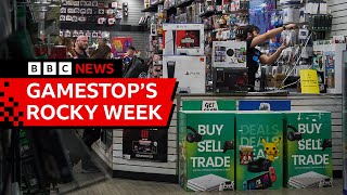 GameStop meme stocks rally behind rollercoaster week on stock exchange  BBC News [upl. by Eynenihc]