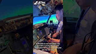 Blake a secondary school student aiming towards an aviation career flies our Jetex Flight Simulator [upl. by Jakob]