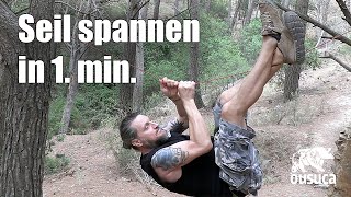 Seil spannen in 1 Minute mit diesem Knoten ultrafest und leicht lösbar [upl. by Susanetta]