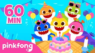 Happy Birthday to You Song  60 Minute Birthday Song  Baby Shark Remix  Pinkfong Songs for Kids [upl. by Nellek704]