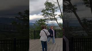 Tourists looking stunning Suspension Lion Bridge in the City centerShorts Vancouver City Canada [upl. by Pellegrini]