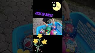 Pick up balls playball throwball collectball funvideo entertainment basketball [upl. by Aikaz]