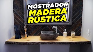 Encimera de madera rústica  Remodelación de Baño [upl. by Austina]