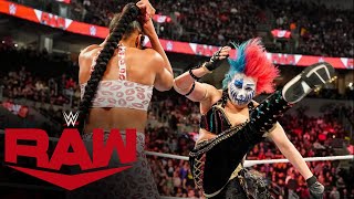 Bianca Belair and Asuka brawl after tag team clash Raw March 20 2023 [upl. by Berkley]