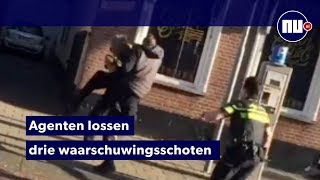 Agressieve man valt agenten aan in Waalwijk [upl. by Alehtse]