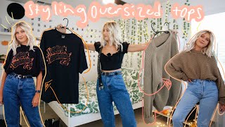 7 WAYS TO TUCK IN YOUR OVERSIZED TOPS  styling thrifted oversized tees sweaters amp sweatshirts [upl. by Eseeryt953]