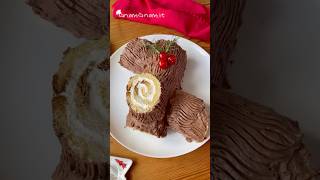 Tronchetto di Natale con pandoro ricette dolci perte natale torta torte gnamgnam dolce gnam [upl. by Esiuqcaj]