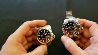 True GMT vs Office GMT Watches amp how to set them  Rolex vs Parnis [upl. by Celisse]