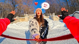 Crazy Beautiful Girl Stole My Jacket and Molests Me Winter Parkour Pov jumphistory [upl. by Arluene]