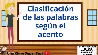 Clasificación de las palabras según el acento Súper Fácil [upl. by Christianson]