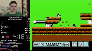 1059 Super Mario Bros 3 any no wrong warp speedrun [upl. by Paschasia]