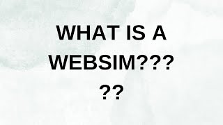 WHAT IS A WEBSIM [upl. by Nnairb]