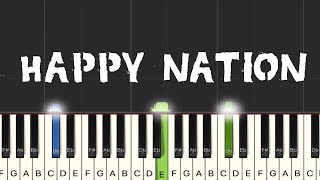 Ace of Base  Happy Nation Piano Tutorial  Medium [upl. by Jerman]