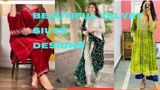 designer collection of velvet suitsvelvet suit designPakistani velvet suit designs [upl. by Moina]