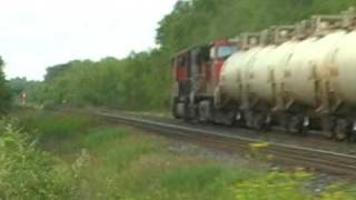 CNGTW gasoline tank train with VERY WIRED HORN [upl. by Onimixam]