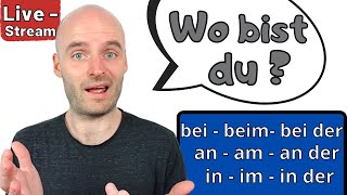 Lokale Präpositionen für die Frage Wo bist du  Deutsch lernen  A2 B1 B2 [upl. by Alle]