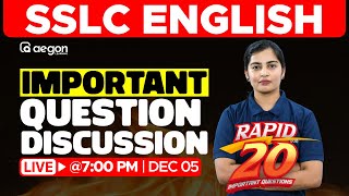 LIVE  SSLC ENGLISH  IMPORTANT QUESTION DISCUSSION  AEGON LEARNING sslcenglish sslclive [upl. by Sirrep]