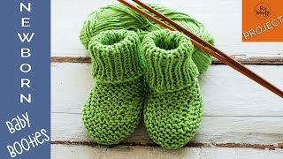 Newborn Baby Booties knitting pattern straight needles  So Woolly [upl. by Ssegrub966]