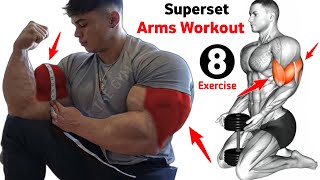 Biceps And Triceps Superset workout at gym  8 effective exercises [upl. by Lenka727]