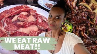 We eat Ethiopias best Tibs and Raw meat balemoya ZannParker [upl. by Jarek19]