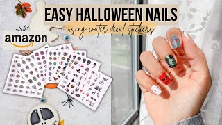 Amazon Halloween Nails 🎃  Water Decal Nail Stickers [upl. by Nylirahs455]