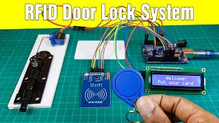 RFID door lock access control system  How to make an RFID door lock system using Arduino [upl. by Ahsimik]