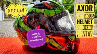 AXOR VENOMOUS🔥Helmet Unboxing And Review Malayalam [upl. by Ahsena]