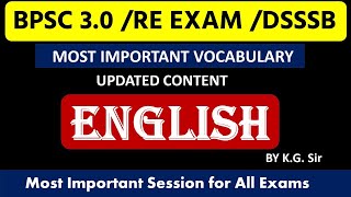 Synonyms and Antonyms For BPSC30DSSB Vocabulary Booster  Synonyms amp AntonymsKARTIK SIR [upl. by Asserat]