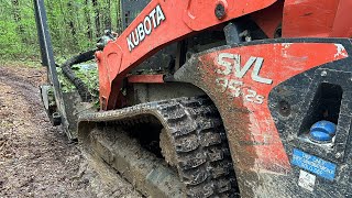 Kubota SVL952s Loftness Battle AX cow pasture clean up forestry mulcher [upl. by Griffin258]