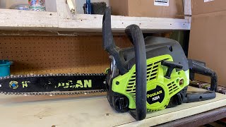 How To Adjust A Chainsaw Chain Poulan [upl. by Leibarg]