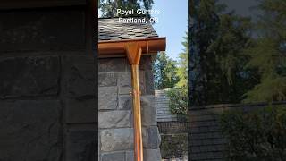 Copper Gutters Round Downspouts diy gutter gutters rain guttering homerepair homeimprovement [upl. by Gimble179]