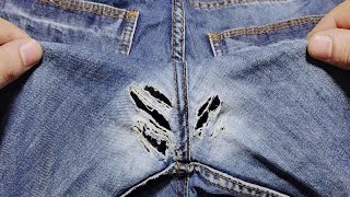 A magic solution to fix a hole in jeans between the legs in a way that will surprise you [upl. by Eirbua]