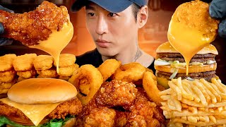 ASMR MUKBANG  Fast Food Big Mac Chicken Nuggets Onion Rings Chicken Sandwich Wings Fries [upl. by Ettevy242]