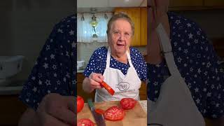 Nonna Pia prepares delicious Baked Tomatoes👵🍅 PART 1 nonnapia madewithlove italiancooking n [upl. by Rashidi]