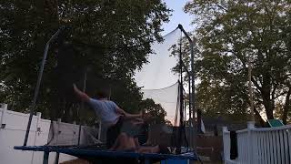 NOAH BOI VS LANDY BOI VS HUNTIE BOI  TRIPLE THREAT MATCH TRAMPOLINE WRESTLING [upl. by Yllime]