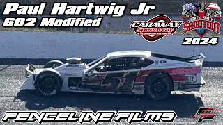 Paul Hartwig Jr 602 Modified Caraway Speedway North South Shootout 2024 [upl. by Yromem]